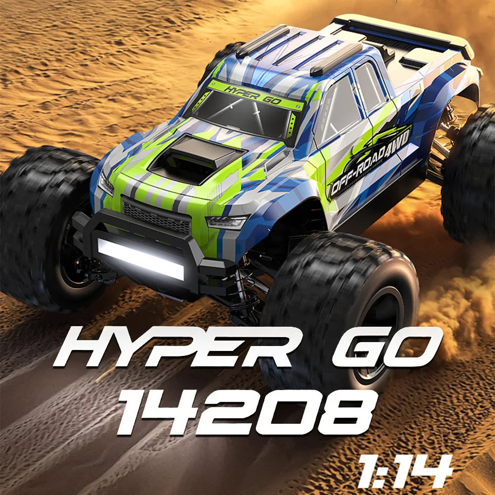 MJX Hyper Go 14208 RC Car 4WD Brushless Motor 45A ESC 6KG Servo 41-53KM/H Off-road Monster Truck 2.4GHz 120M Control Distance