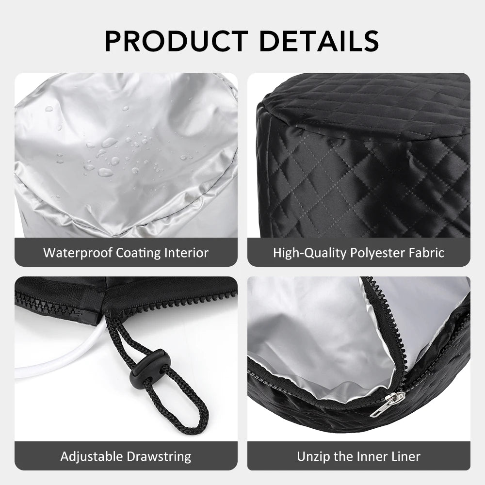Home Salon Hair Steamer Cap Women Electric Portable Heating Hat Hair Oil Baking Mask Cap 3 Timer Deep Conditioning Bonnet Black
